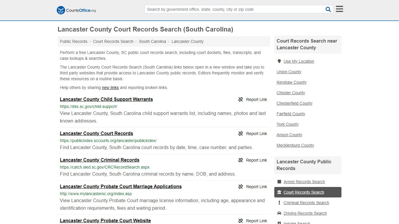 Lancaster County Court Records Search (South Carolina) - County Office